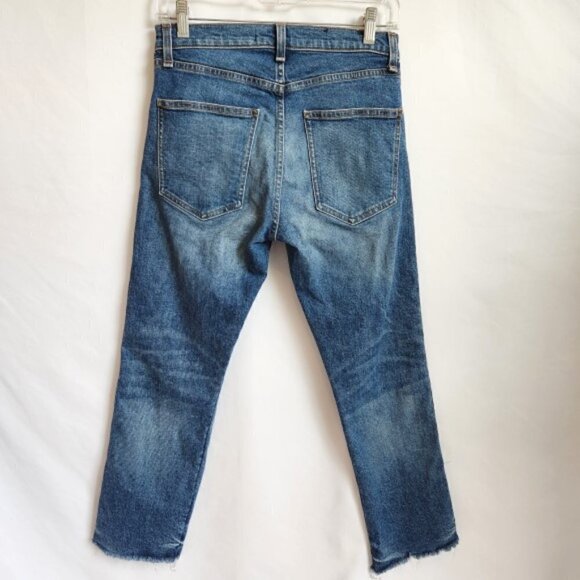 VERONICA BEARD 'Ines' Girlfriend Rhinestone-Side Crop Jeans, Faded Blue Wash - Picture 6 of 6